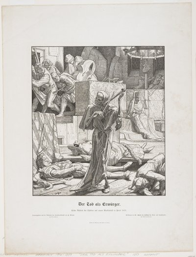 Der Tod als Würger, 1851 von Alfred Rethel